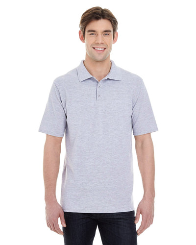 Hanes Mens X-Temp Pique Polo Shirt with Fresh IQ 055P | Light Steel - Front