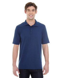 Hanes Mens X-Temp Pique Polo Shirt with Fresh IQ 055P | Navy - Front