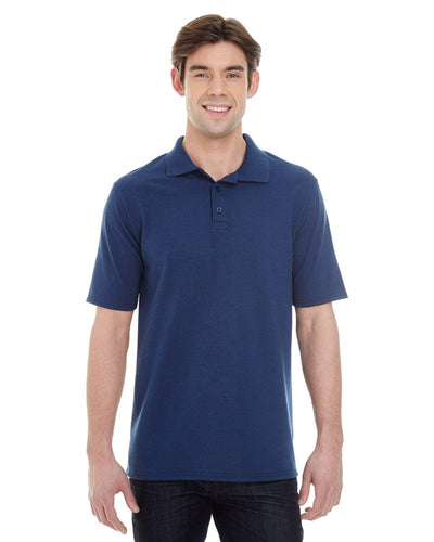 Hanes Mens X-Temp Pique Polo Shirt with Fresh IQ 055P | Navy - Front
