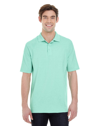 Hanes Mens X-Temp Pique Polo Shirt with Fresh IQ 055P | Clean Mint - Front