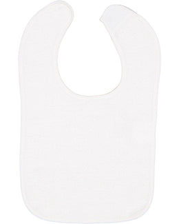 Rabbit Skins Snap Bib 1003 | White/ White - Front
