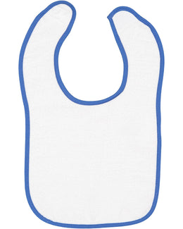 Rabbit Skins Snap Bib 1003 | White/ Royal - Front