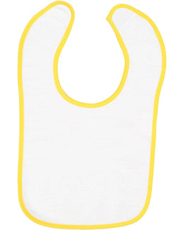 Rabbit Skins Snap Bib 1003 | White/ Gold - Front