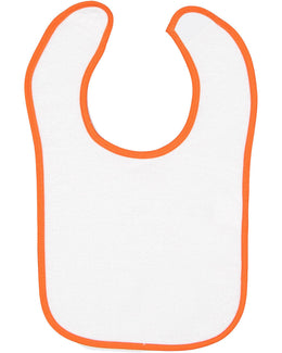 Rabbit Skins Snap Bib 1003 | White/ Orange - Front
