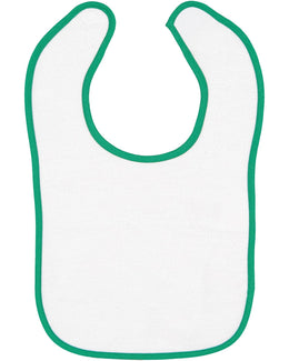 Rabbit Skins Snap Bib 1003 | White/ Kelly - Front