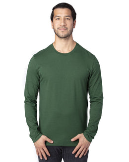 Threadfast Apparel Unisex Ultimate Long Sleeve T-Shirt 100LS | Forest Green - Front