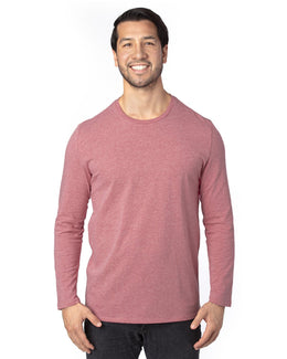 Threadfast Apparel Unisex Ultimate Long Sleeve T-Shirt 100LS | Maroon Heather - Front