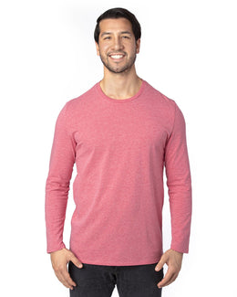 Threadfast Apparel Unisex Ultimate Long Sleeve T-Shirt 100LS | Red Heather - Front