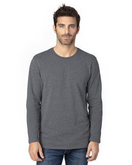 Threadfast Apparel Unisex Ultimate Long Sleeve T-Shirt 100LS | Charcoal Heather - Front