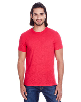 Threadfast Apparel Mens Slub Jersey Short Sleeve Tee 101A | Red Slub - Front