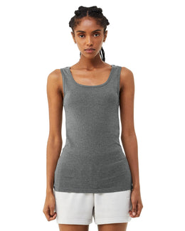 Bella+Canvas Ladies Micro Ribbed Tank 1081 | Deep Heather - Front