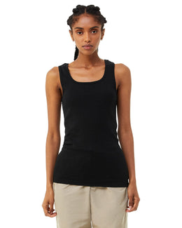 Bella+Canvas Ladies Micro Ribbed Tank 1081 | Solid Blk Blend - Front