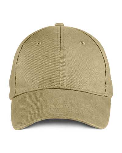 Anvil 6-Panel Brushed Twill Cap 136 | Khaki - Front