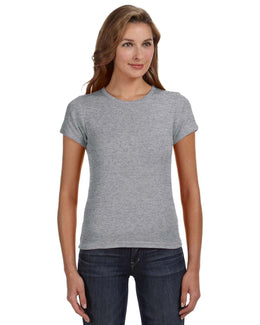 Anvil 1x1 Rib Scoop Neck T-Shirt 1441 | Heather Grey - Front
