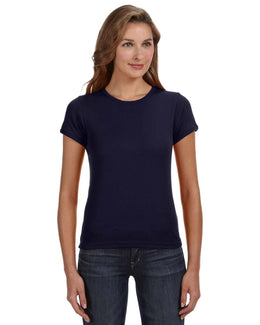 Anvil 1x1 Rib Scoop Neck T-Shirt 1441 | Navy - Front