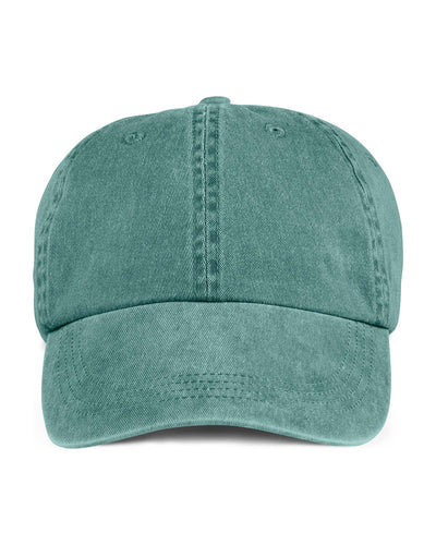 Anvil 6-Panel Pigment-Dyed Twill Cap 145 | Pine - Front