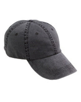 Anvil 6-Panel Pigment-Dyed Twill Cap 145 | Black - Front