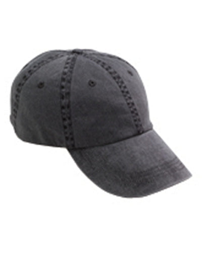 Anvil 6-Panel Pigment-Dyed Twill Cap 145 | Black - Front