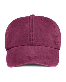 Anvil 6-Panel Pigment-Dyed Twill Cap 145 | Raspberry - Front