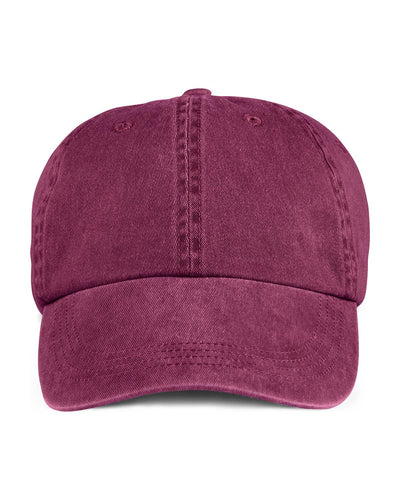 Anvil 6-Panel Pigment-Dyed Twill Cap 145 | Raspberry - Front