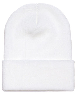 Yupoong Cuffed Knit Cap 1501 | White - Front