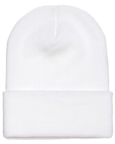 Yupoong Cuffed Knit Cap 1501 | White - Front