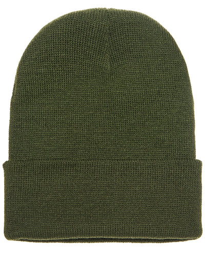 Yupoong Cuffed Knit Cap 1501 | Olive - Front