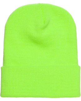 Yupoong Cuffed Knit Cap 1501 | Safety Green - Front