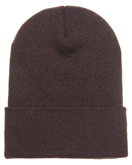 Yupoong Cuffed Knit Cap 1501 | Brown - Front