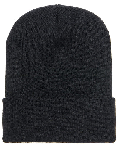 Yupoong Cuffed Knit Cap 1501 | Black - Front
