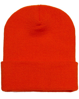 Yupoong Cuffed Knit Cap 1501 | Orange - Front