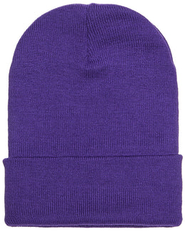 Yupoong Cuffed Knit Cap 1501 | Purple - Front