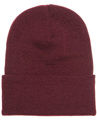 Yupoong Cuffed Knit Cap 1501 | Maroon - Front