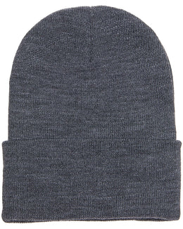 Yupoong Cuffed Knit Cap 1501 | Dark Grey - Front