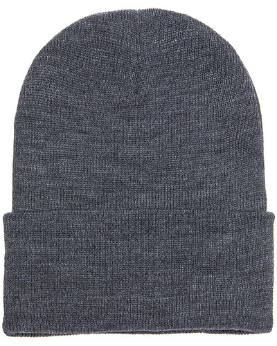 Yupoong Cuffed Knit Cap 1501 | Dark Grey - Front