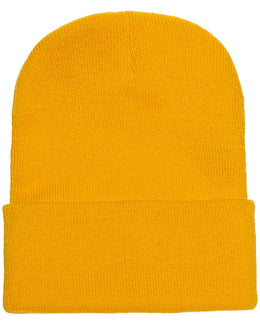 Yupoong Cuffed Knit Cap 1501 | Gold - Front