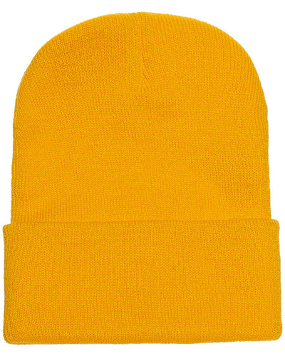 Yupoong Cuffed Knit Cap 1501 | Gold - Front
