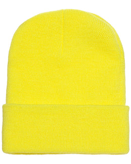 Yupoong Cuffed Knit Cap 1501 | Safety Yellow - Front