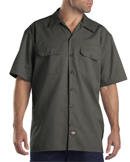Dickies Short Sleeve Work Shirt 1574 | Olive Green - Front