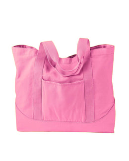 Authentic Pigment Pigment-Dyed Large Canvas Tote 1904 | Flamingo - Front