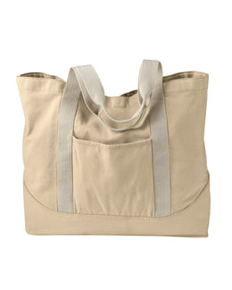 Authentic Pigment Pigment-Dyed Large Canvas Tote 1904 | Putty - Front