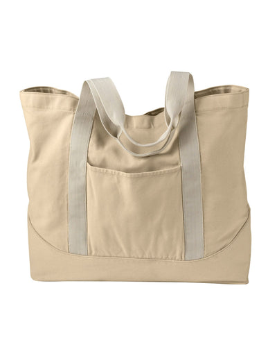 Authentic Pigment Pigment-Dyed Large Canvas Tote 1904 | Putty - Front