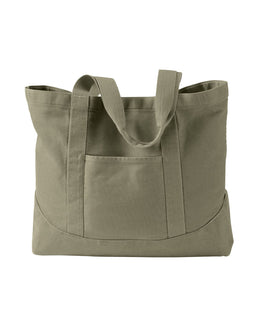Authentic Pigment Pigment-Dyed Large Canvas Tote 1904 | Khaki Green - Front