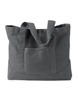 Authentic Pigment Pigment-Dyed Large Canvas Tote 1904 | Smoke - Front