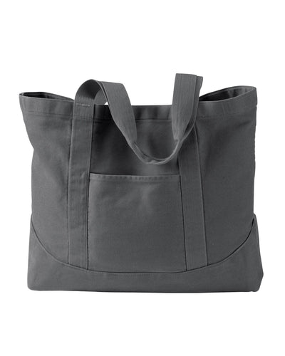 Authentic Pigment Pigment-Dyed Large Canvas Tote 1904 | Smoke - Front