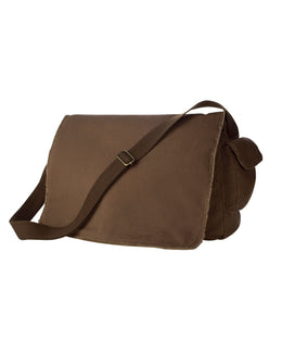 Authentic Pigment Raw-Edge Messenger Bag 1908 | Java - Front