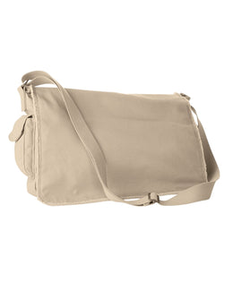 Authentic Pigment Raw-Edge Messenger Bag 1908 | Putty - Front