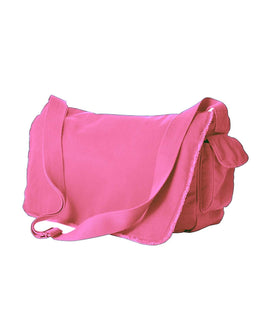 Authentic Pigment Raw-Edge Messenger Bag 1908 | Flamingo - Front