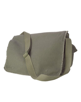 Authentic Pigment Raw-Edge Messenger Bag 1908 | Khaki Green - Front