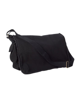 Authentic Pigment Raw-Edge Messenger Bag 1908 | Black - Front